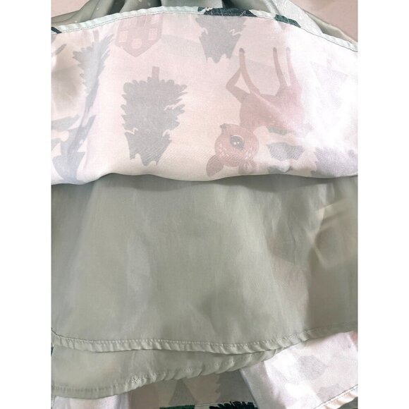 H&M Girls Dress With Reindeer Mint Green Cap Sleeve Bow Lined Size 6X-7 - Picture 6 of 6